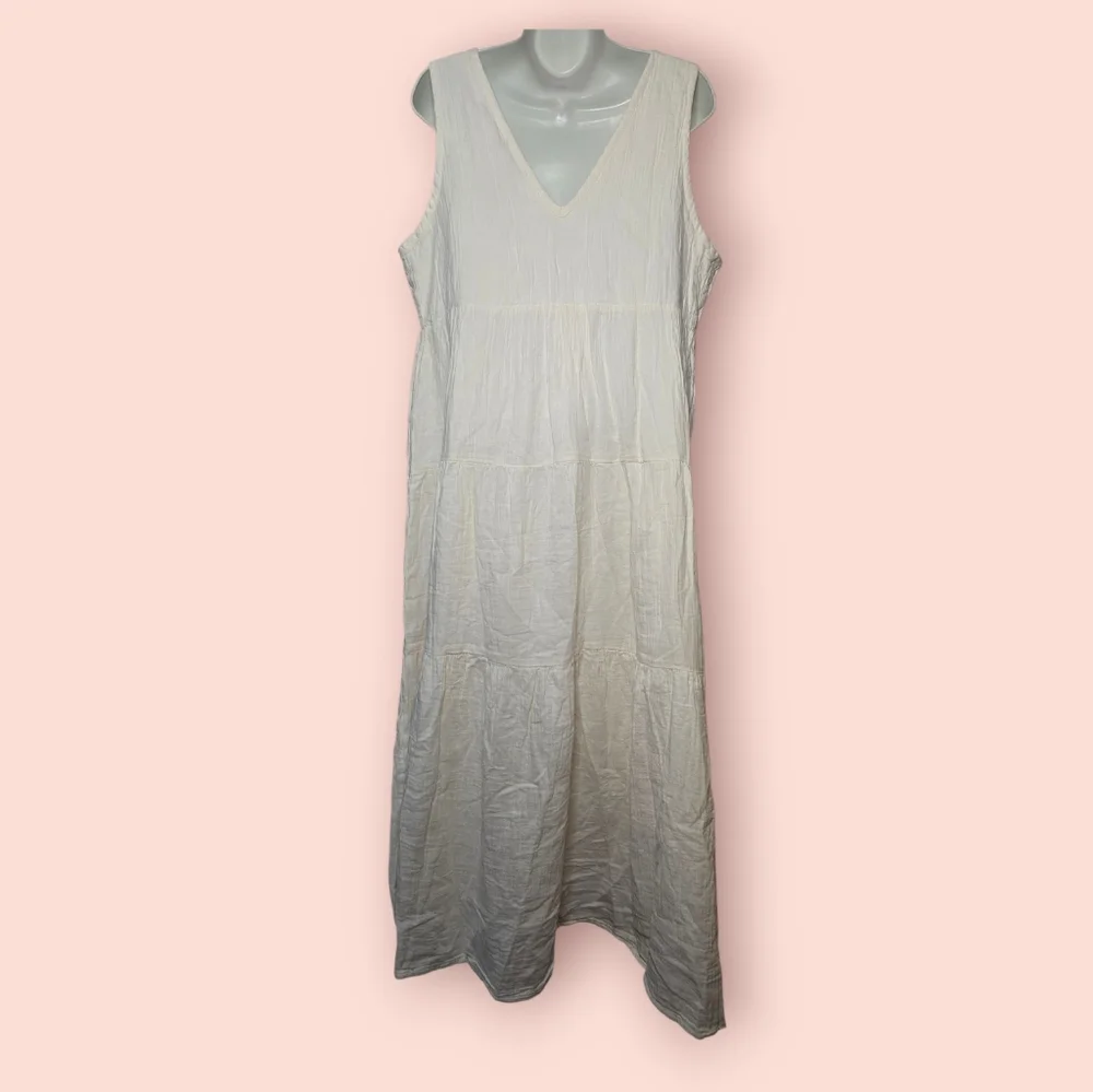Quince Cream Sleeveless Maxi Dress - Picture 2 of 3
